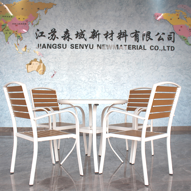 Holz-Kunststoff-Verbund-Aluminiumrahmen Garten Outdoor WPC Tisch Set